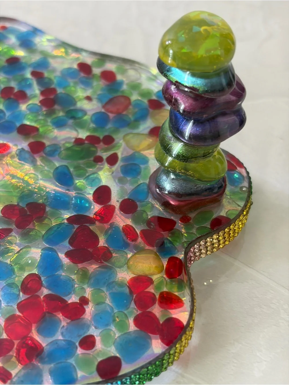 Multicolor Glass Bead Paper Towel Holder - Decorative Home Accent